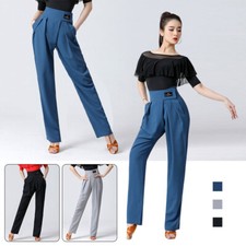 Latin Dance Pants Modern Dance Pants Women's High Waisted Pants with Pockets.