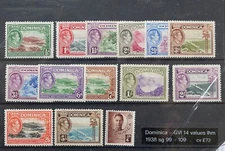 Dominica 1938 GVI sg99-109  lhm  -  E105