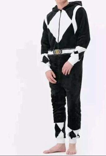 Schwarzer Power Ranger Einteiler mit Kapuze kein Gerber Fleece Overall Kostüm Größe XS neu mit Etikett - Bild 4 von 5