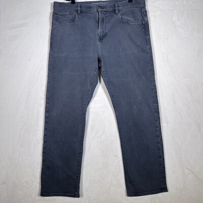 Banana Republic Traveler Pants Mens 34 x 32 Gray Slim Fit Khakis