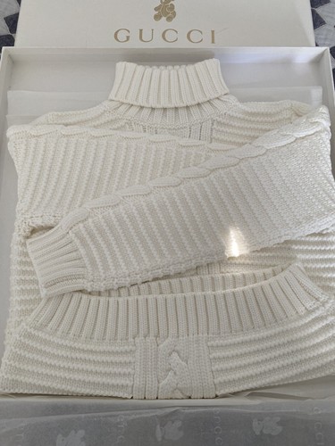 Authentic Gucci Children's Viscose Rib Turtleneck Sweater White Size 5 - Picture 4 of 11