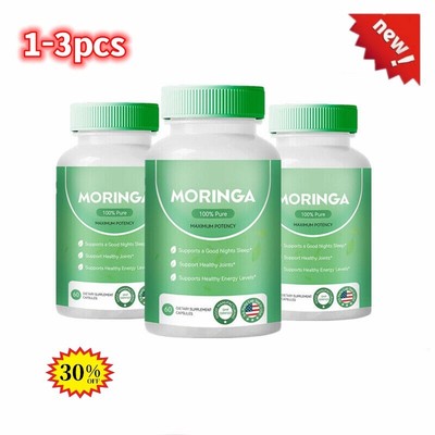 1-3er Pack Moringa Pulver Kapseln - 800mg reiner Nährstoff - 60 Stück Kapseln|HEISS