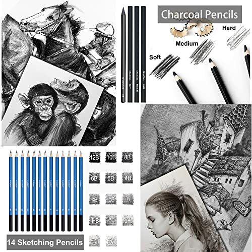  82 Pack Drawing Set Sketching Kit, Pro Art Supplies