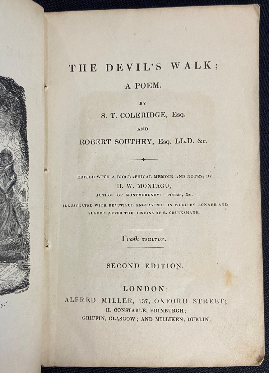 1830 THE DEVIL'S WALK Occult ROBERT CRUIKSHANK Poetry SAMUEL