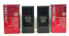 2 pk SHISEIDO Perfect Refining Foundation 1 fl oz each D30 VERY RICH BROWN