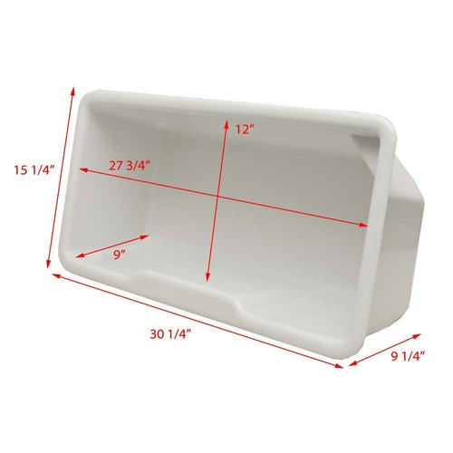 Crownline Boat Storage Tub | Glossy White Plastic 30 1/4 x 15 1/4 Inch - Foto 4 di 6