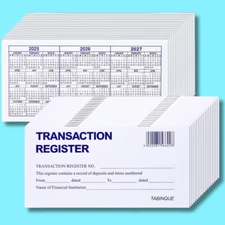 24 PCS Check Registers for Personal Checkbook, Easy to Read Checkbook Register