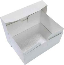 Culpitt 16' x 12' 406 x 304mm Tagliere per Torte e Scatola per Torte Bianca Combo, Argento Oblungo