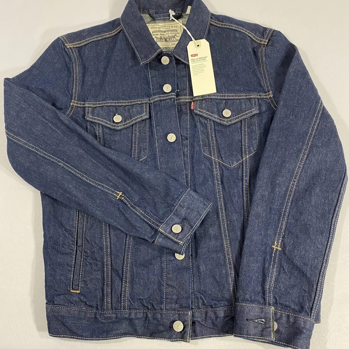 Levi's Wellthread Cottonized Hemp Denim Trucker Jacket Dark Indigo