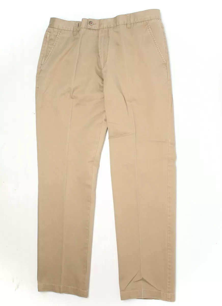 Carolina Herrera Mens Pants 36x32 Solid Beige Cotton Chino Casual Khakis  Trouser