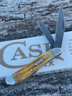 CASE XX ** 2023 BURNT GOLDENROD DAMASCUS SECOND CUT PEANUT KNIFE KNIVES — photo 2