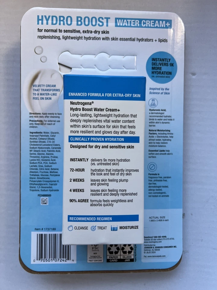 Neutrogena Hydro Boost Water Cream 9x More Hydration 1.7 fl oz (50ml) x 2 - Image 2 of 2