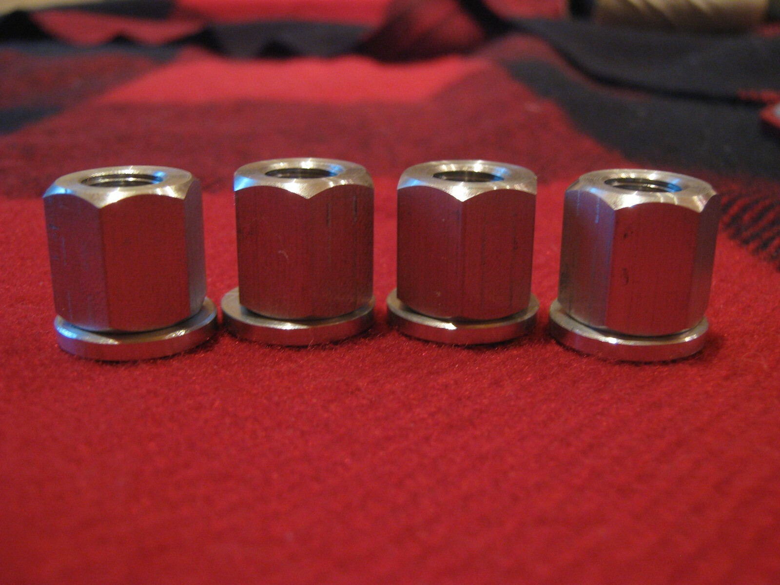 ATOM BIKES D'S NUTS 3/8" X 24 TPI ALUMINUM BMX AXLE NUTS AND WASHERS 5/