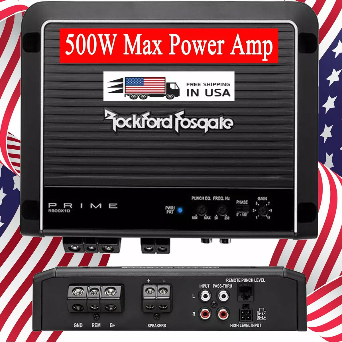 Rockford Fosgate Prime R500X1D 1-Channel Class D Car Mono