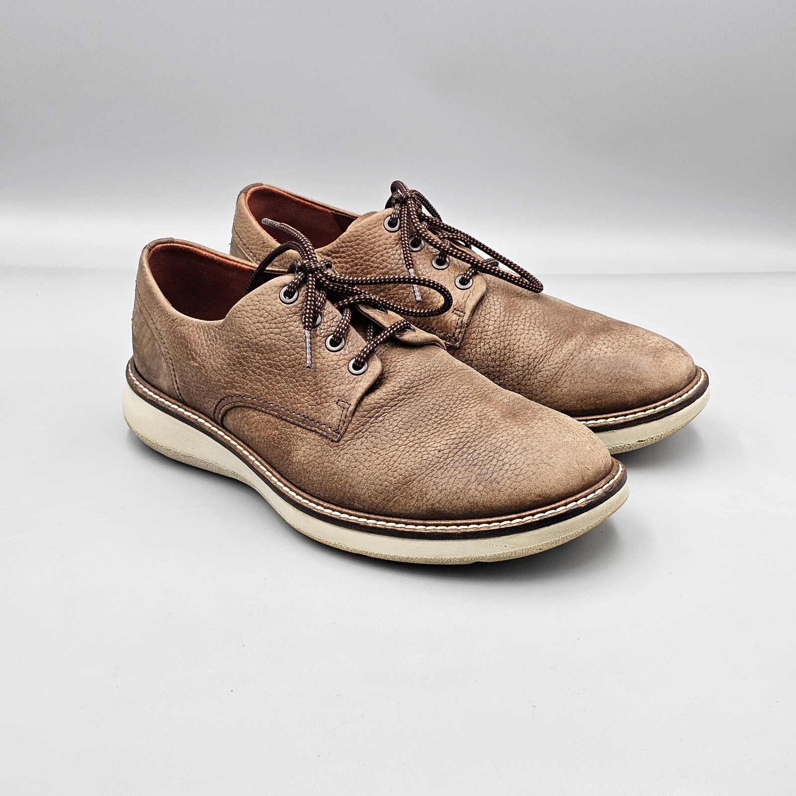 SAOLA Cravatta ibrida ECCO uomo taglia 9 US Aurora Derby Oxford pelle marrone casual LEGGI