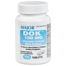 Major  DOK 100 mg  Stool Softener 100 Tablets 