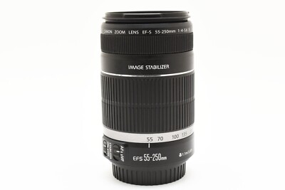 NEAR MINT] Canon EF-S 55-250mm f/4-5.6 IS Telephoto Zoom Lens From