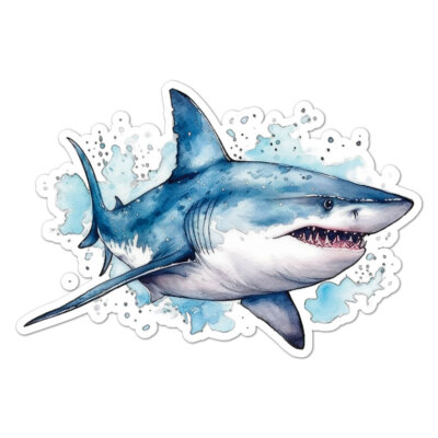 Great White Shark, Vinyl Decal Sticker, Indoor Outdoor, 3 Sizes, #9873