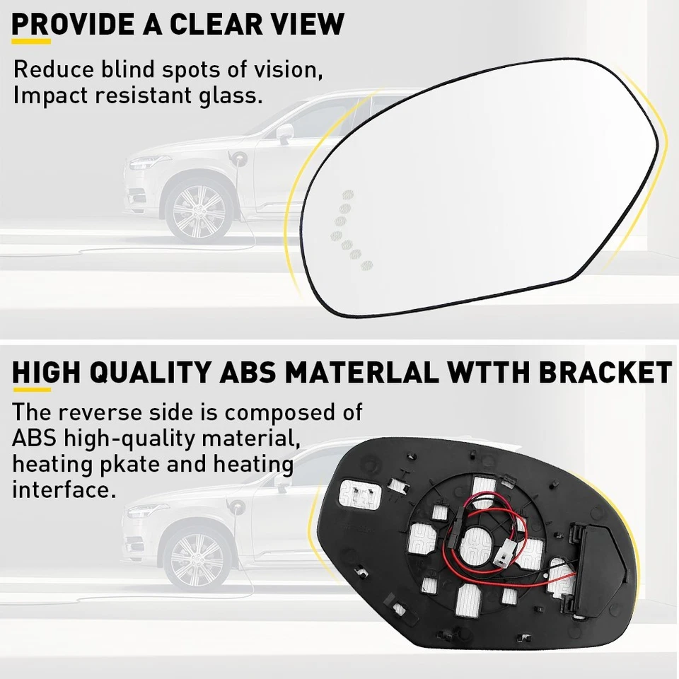 Espelho retrovisor lateral aquecido para motorista esquerdo vidro para Cadillac Escalade 2007-2013 - Imagem 3 de 4