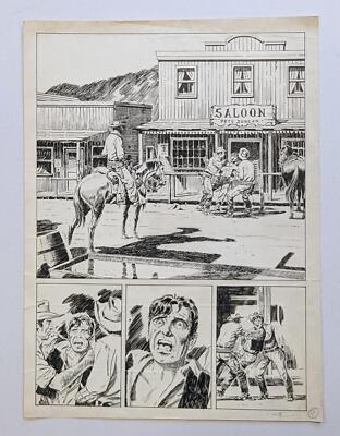 Buffalo Bill - Original Comic Zeichnung -  um 1966 - Saloon Pete Duncan