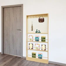 Behind Door Bookshelf Toddler Bookshelf & Pegboard Storage Cabinet for Toy&Book