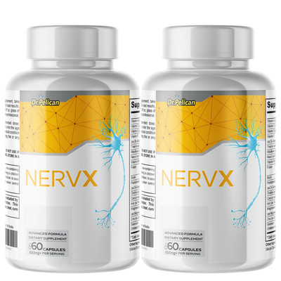 NervX- Brain & Nerve Support- 2 Bottles- 120 Capsules