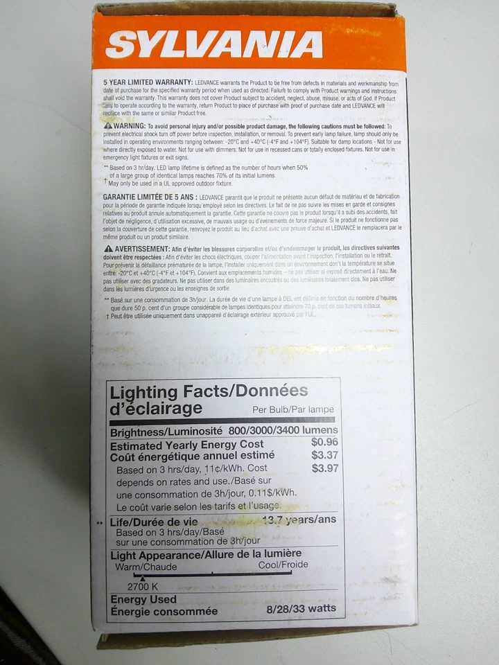 Sylvania Truwave 41929 LED Bulb 3-Way A23 Lamp Soft White Light - Image 3 of 4