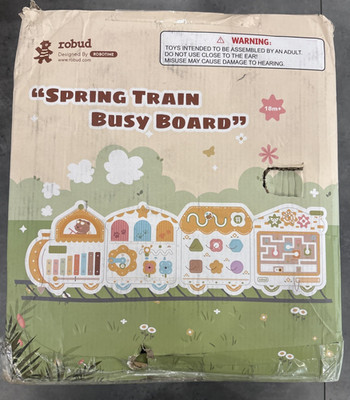 ROBUD Activity Wall Busy Board, Spring Train Montessori Busy Board (Box Damaged)