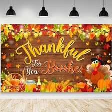 AIBIIN Thanksgiving Backdrop Thankful for You Decorations Happy Thanksgiving ...