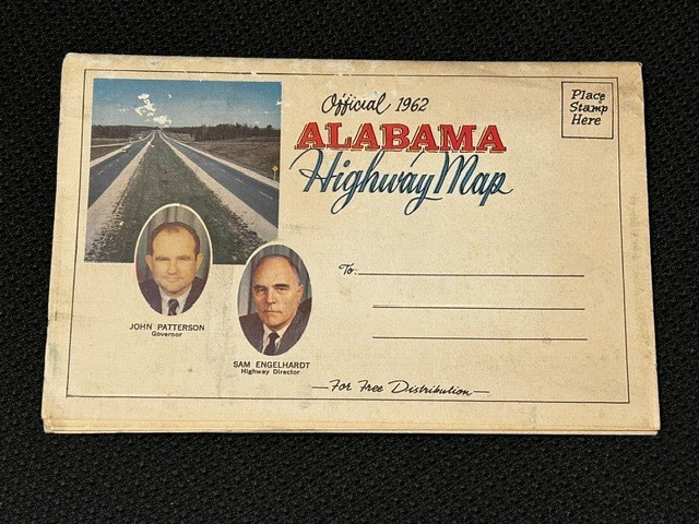 Alabama Cartoon Highway State Map 1962 Phil Neel No Writing Tourist Attractions