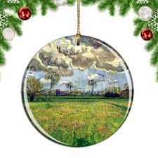 Van Gogh Landscape Under A Stormy Sky Christmas ornament city travel souvenir