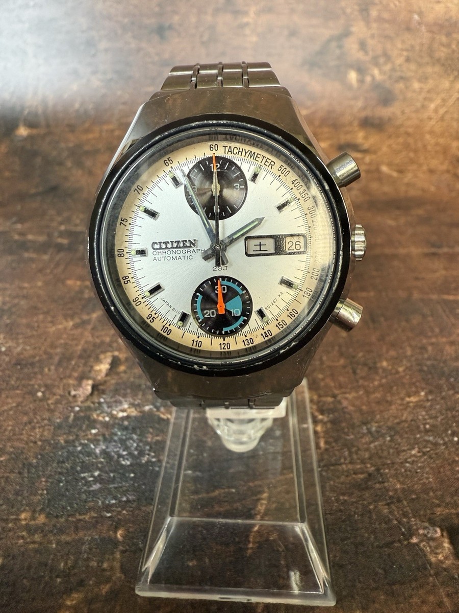 Vintage Citizen Challenge Timer Chronograph 4-901037 TA Panda Automatic Watch