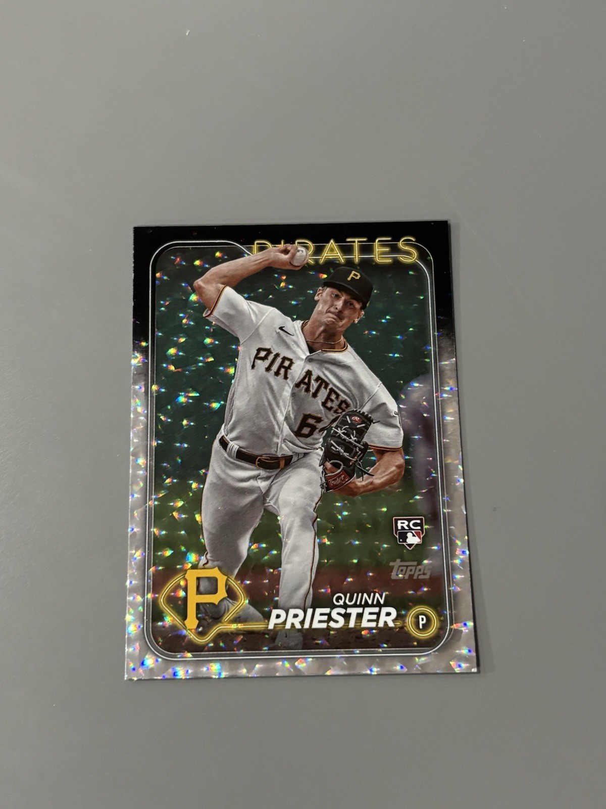 2024 Topps #93 Quinn Priester Silver Crackle Foil Pittsburgh Pirates Rookie RC