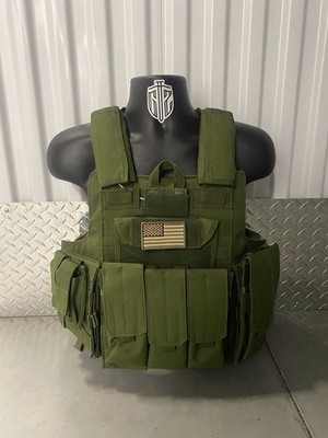 OD Green Tactical Vest Plate Carrier Military Chest Rig