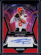 2025 Prizm Black #31 Johnny Manziel Prizmatrix Signatures Prizms Red /99