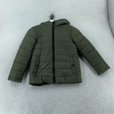 Michael Kors Puffer Jacket Youth 8 Green Sherpa Lined Warm Winter Hooded Zip Up