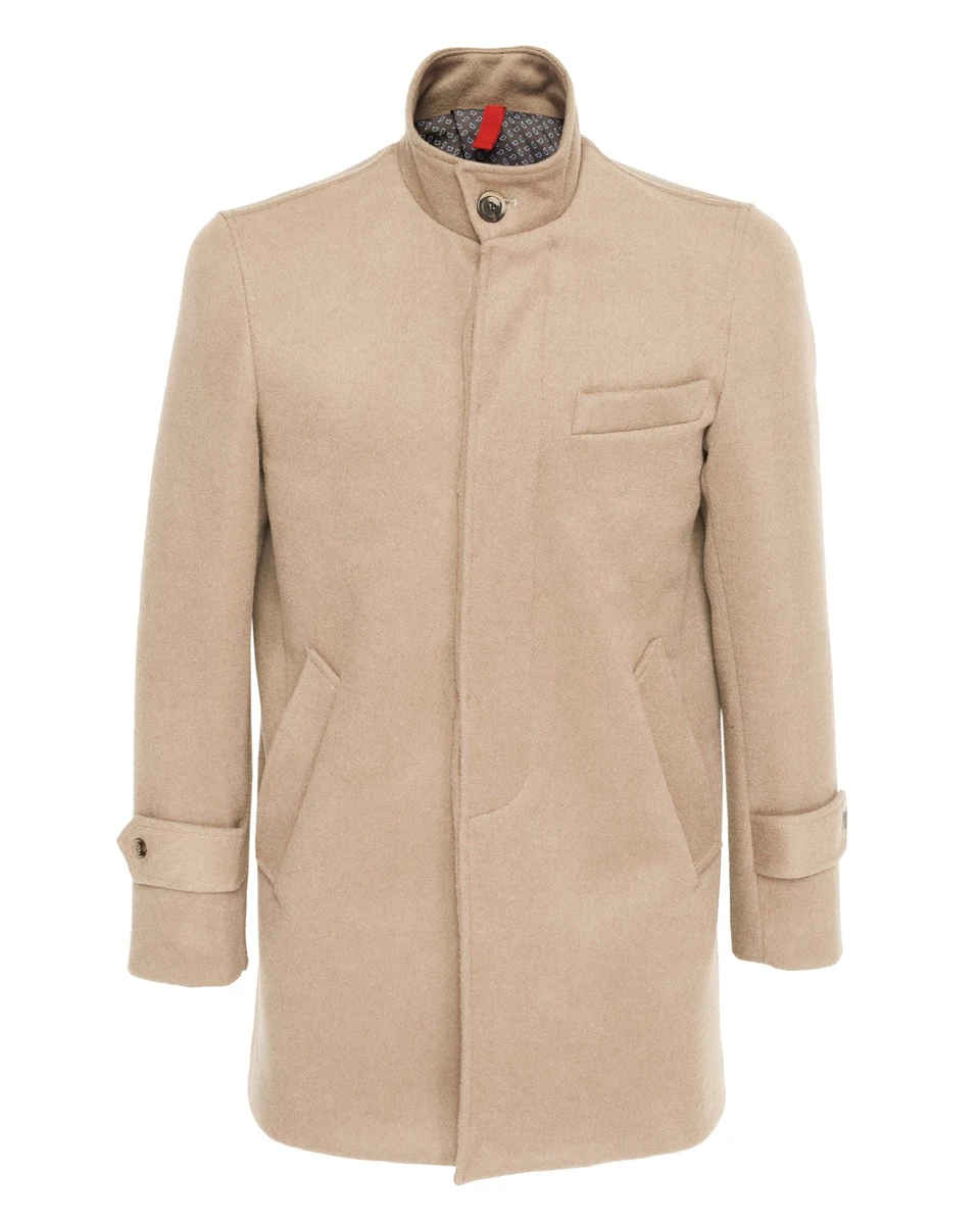 Beige Cotton Outer Shell Overcoat Coats, Jackets & Vests for Men