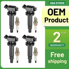 4PCS Ignition Coils & Spark Plugs For 2003-2008 Toyota Matrix Pontiac Vibe 1.8L