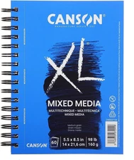 Canson XL Series Mixed Media Pad, Side Wire, 5.5x8.5 inches, 60 Sheets –