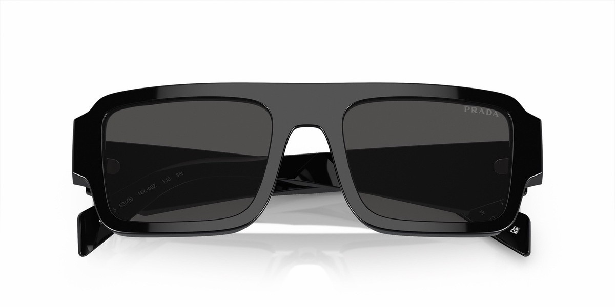 NEW Prada PRA05S 16K08Z Black Dark Grey Square Unisex Sunglasses Prada PR C05S 16K08Z Sunglasses - US main image 3