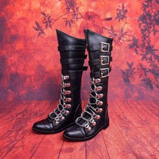 1/3 Pointed-toe Riding Boots Silver Metal Buckles Boots Fit Uncle BJD Doll