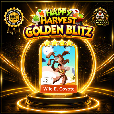 GOLDEN BLITZ   WILE E COYOTE   MONO_POLY_GO 4S  STICKERS CARDS 