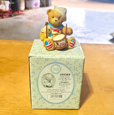 Cherished Teddies Gregory Patriotic Bear Figurine Signed 3in Box 105385 2001