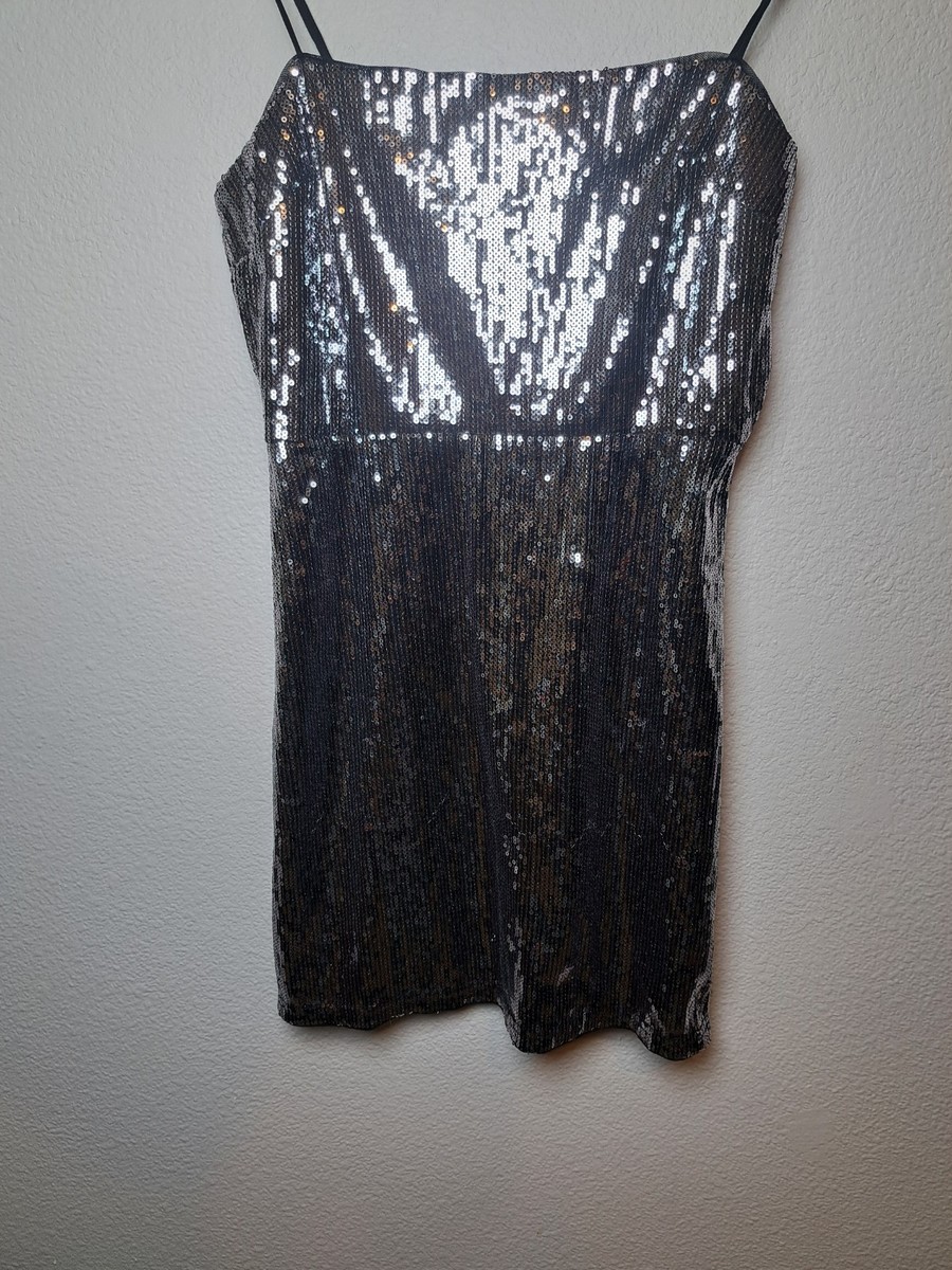 Urban outfitters Mini Dress size S NEW sleeveless black sequins pullover |  eBay