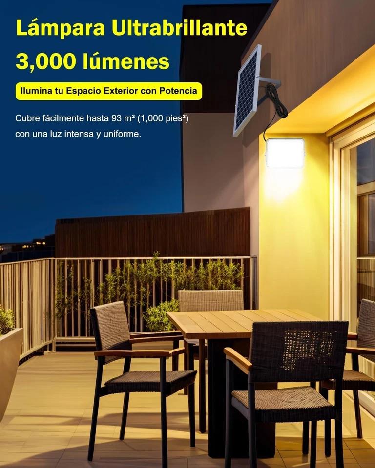 Luces solares exteriores 3000LM encendido/apagado automático luz de anochecer a amanecer con batería de 10000 mAh Foto 3 de 4