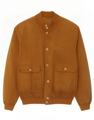 Enrico Mandelli Mens Suede Bomber Jacket UK 42 XL Brown AR02 - product listing photo