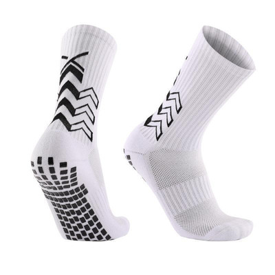 Non Slip Grip Soccer Football Crew Socks, Breathable Cushioned Athletic Sports