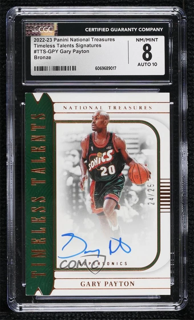 Panini Gary Payton Basketball Autographed Sports Trading Cards