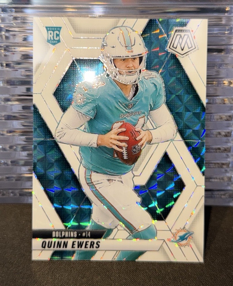 Quinn Ewers 2025 Mosaic Rookie /25 White Prizm SSP Miami Dolphins #308 MINT!