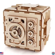 3D Wooden Puzzle Kit - Mechanical Treasure Box Brain Teaser for Adults & Teens